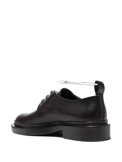Jil Sander Black Royal Anklet Leather Brogues In Black
