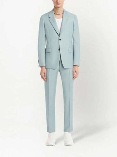 Shop Alexander Mcqueen Single-breasted Suit Jacket In Blue