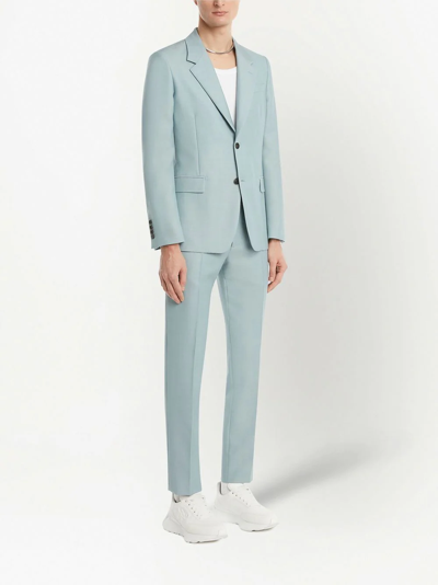 Alexander Mcqueen Single-breasted Suit Jacket In Blue