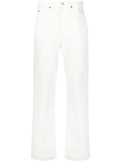 Shop Victoria Beckham High-rise Wide-leg Jeans In White