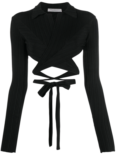 Philosophy Di Lorenzo Serafini Knitted Heartwarmer Top In Black