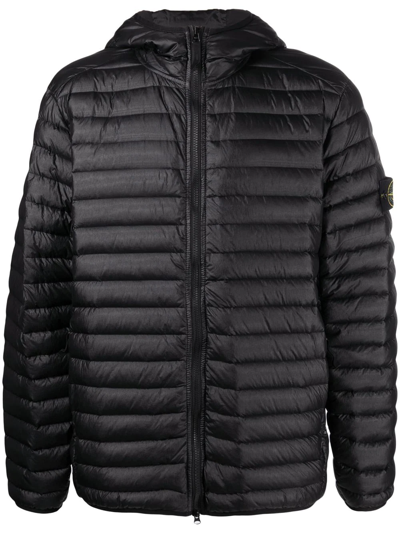 Shop Stone Island Real Down Jacket In Black