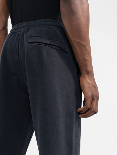 Shop Stone Island Tapered Fleece Track Trousers In Blue