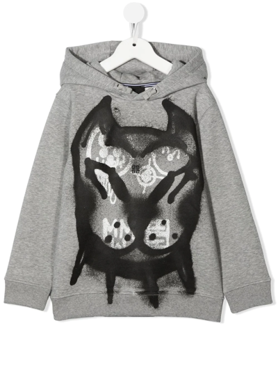 Shop Givenchy Spray Paint-print Hoodie In Grey