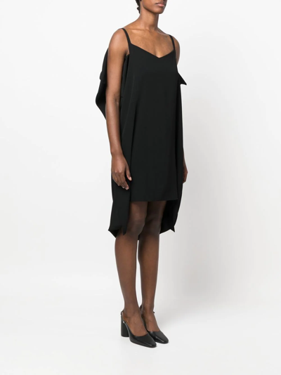 Shop Mm6 Maison Margiela Square-neck Sleeveless Dress In Black