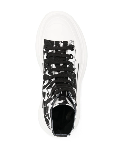 Shop Alexander Mcqueen Graffiti-print Sneakers In White