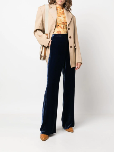 Shop Etro High-waisted Straight-leg Trousers In Blue