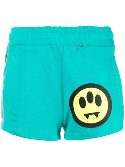 Shop Barrow Logo-print Jersey Shorts In Green