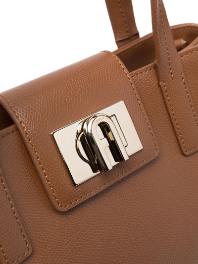 Shop Furla Leather Twist-lock Bag In Brown