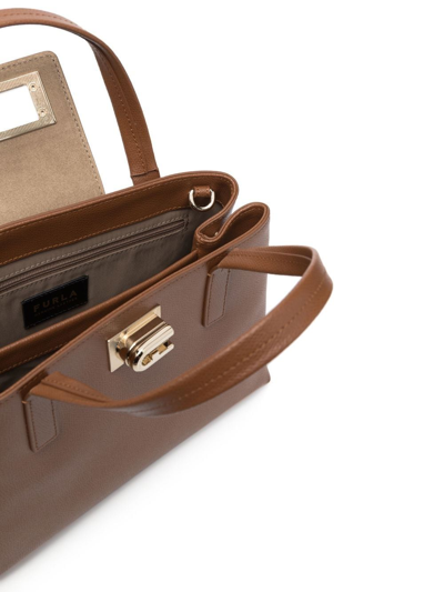 Shop Furla Leather Twist-lock Bag In Brown