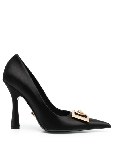 Versace Medusa Biggie Crystal-embellished Pumps In Black