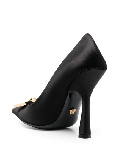 Versace Medusa Biggie Crystal-embellished Pumps In Black