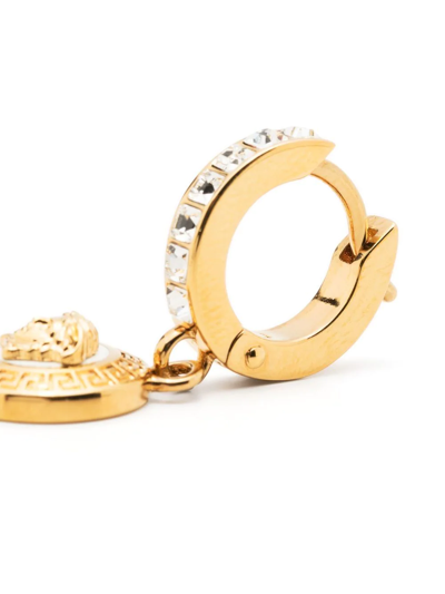 Shop Versace Medusa-embellished Hoop Earrings In Gold