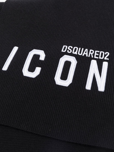 Shop Dsquared2 Logo-print Scarf In Black