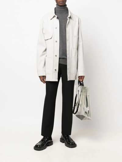 Shop Maison Margiela High-neck Cashmere Jumper In Grey