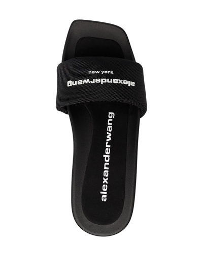 Alexander Wang Sandalo Slide Platform Con Logo In Black