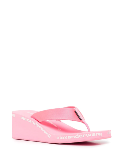 Alexander Wang Aw Wedge Flip Flop In Nylon In Pink