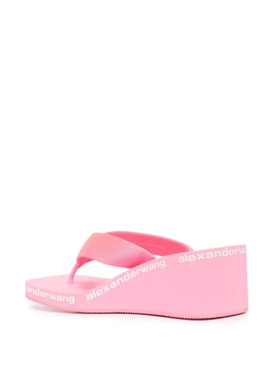 Alexander Wang Aw Wedge Flip Flop In Nylon In Pink