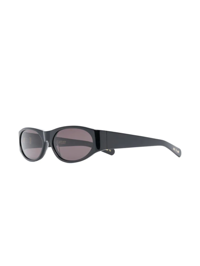 Shop Flatlist Tinted Rectangle-frame Sunglasses In Black