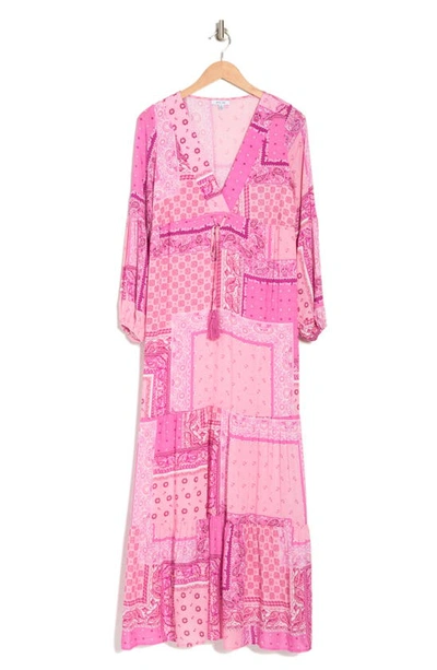Shop Btfl-life Patch Work Maxi Dress In Pink