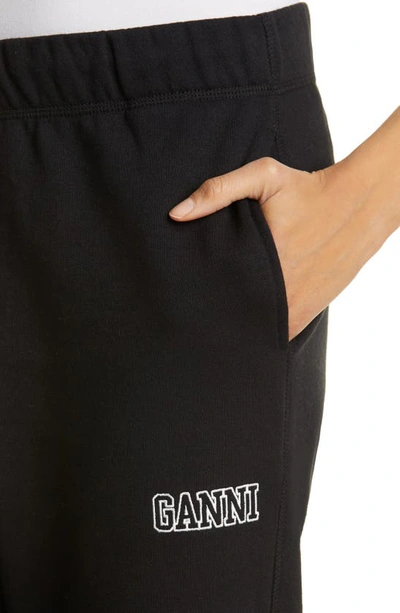 Shop Ganni Software Isoli Organic Cotton Blend Sweatpants In Black