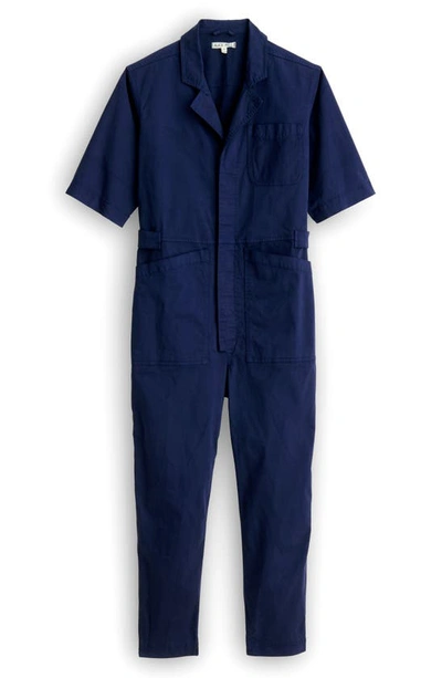 Shop Alex Mill Romy Garment Dyed Cotton Boilersuit In Dark Navy