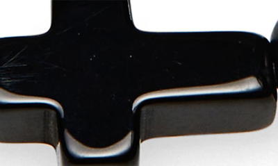 Caputo & Co Onyx Cross Bead Stretch Bracelet In Black Onyx