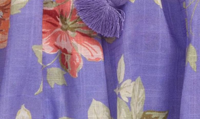 Shop Zimmermann Kids' Pattie Floral Print Cotton Skirt In Purple Rose