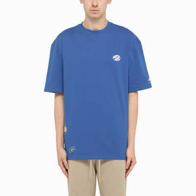 Shop Ader Error | Blue T-shirt With Embroidered Distort Logo