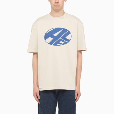 Shop Ader Error | Beige T-shirt With Printed Distort Logo