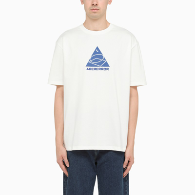 Shop Ader Error | White T-shirt With Geomid Logo Print