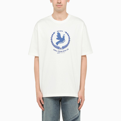 Shop Ader Error White T-shirt With Embroidered Olive Branch