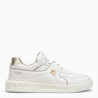 Shop Valentino White/platinum One Stud Low-top Sneaker