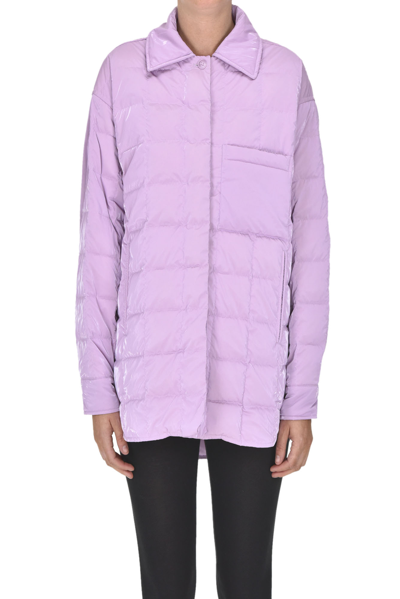 Shop Ienki Ienki Shirt Style Quilted Down Jacket In Lilac