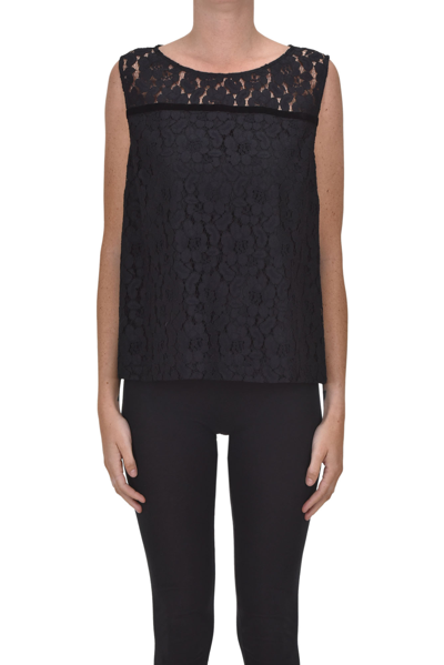 Shop Clips Lace Top In Black