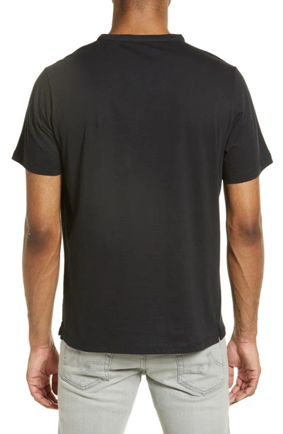 Shop Robert Barakett Magog Henley T-shirt In Black
