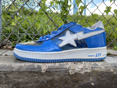 Pre owned Bathing Ape Sta Sneakers Shoes White Blue Clear Size Us 10.5 Mens