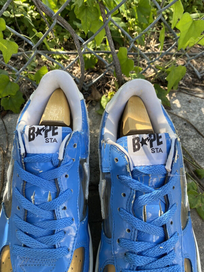 Pre-owned Bape Bathing Ape Sta Sneakers Shoes White Blue Clear ...