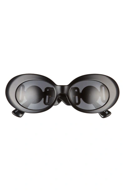 Shop Versace 54mm Irregular Oval Sunglasses In Black/ Dark Grey