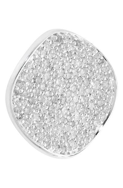 Ippolita Sterling Silver Stardust Diamond Pave Medium Disc Stud Earrings In Silver