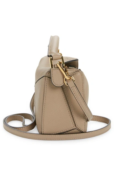 Shop Loewe Mini Puzzle Leather Bag In Sand 2150