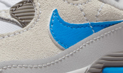 Shop Nike Air Max 90 Crib Sneaker In White/ Grey/ Pewter/ Blue