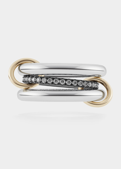 Shop Spinelli Kilcollin Libra Gris Diamond Ring In Gold And Silver In Multi