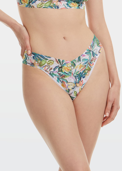 Shop Hanky Panky Printed Original-rise Signature Lace Thong In Palm Springs