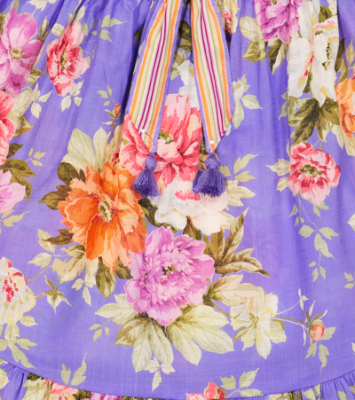 Shop Zimmermann Pattie Floral Cotton Skirt In Purple Rose