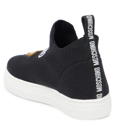 Shop Moschino Sock Sneakers In Black