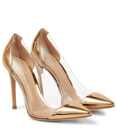 Shop Gianvito Rossi Plexi 105 Leather And Pvc Pumps In Hologram Transparent