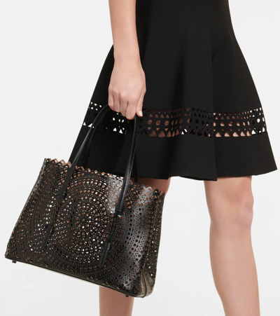 Alaïa Mina 32 Vienne Circulaire Black Tote Bag In Black