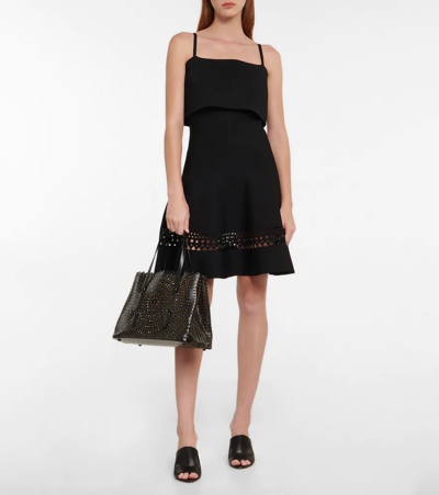 Alaïa Mina 32 Vienne Circulaire Black Tote Bag In Black
