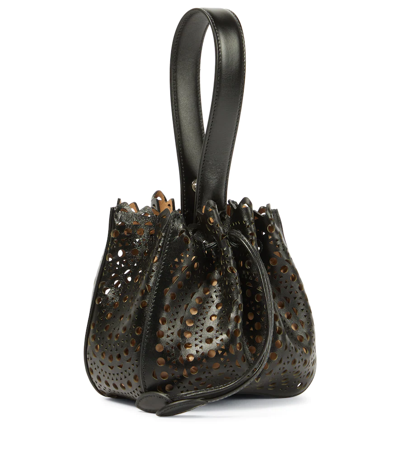 Alaïa Rose Marie Mini Vienne Leather Clutch In Noir